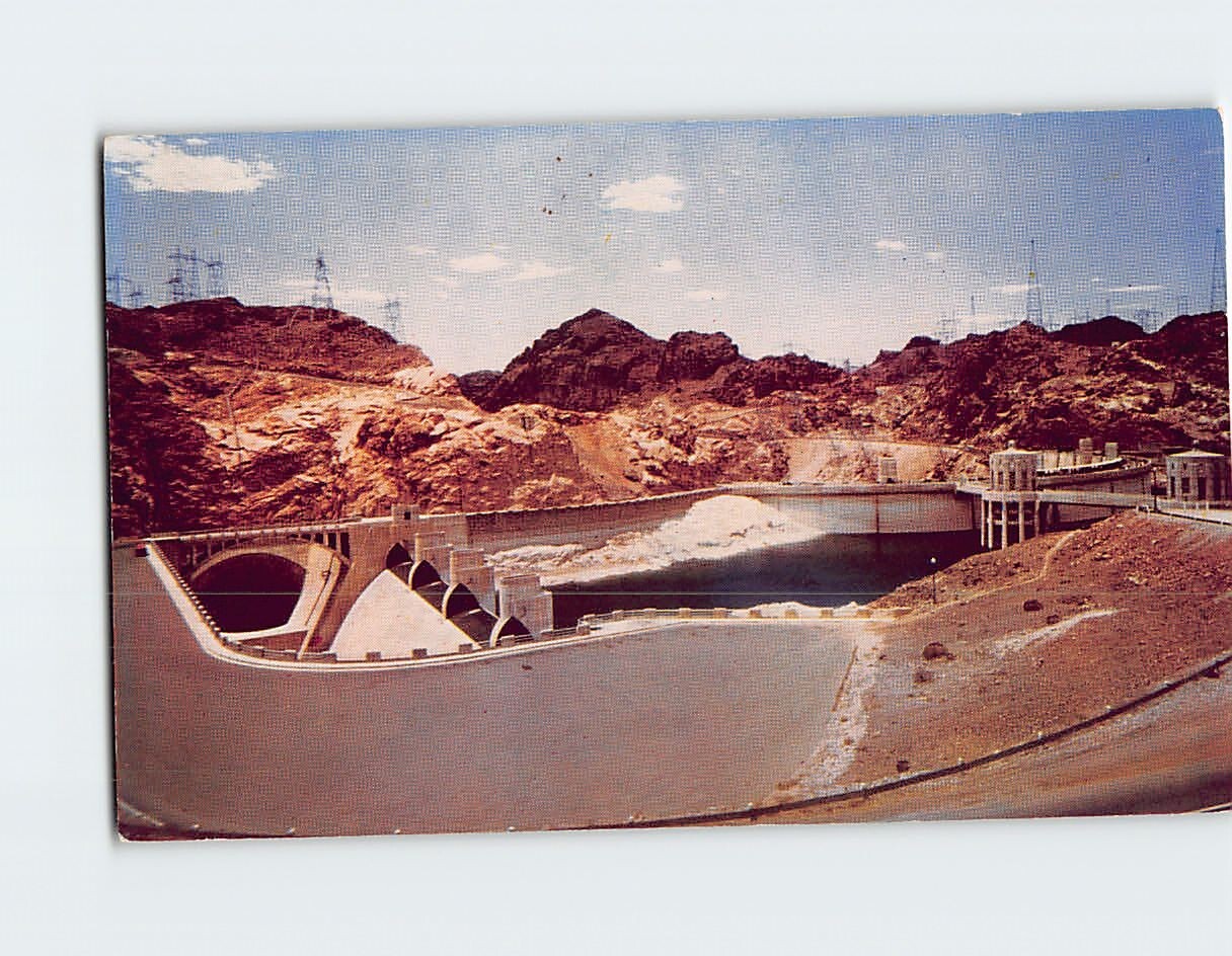 Postcard Looking into the mouth of the Arizona spillway at Boulder Dam AZ USA