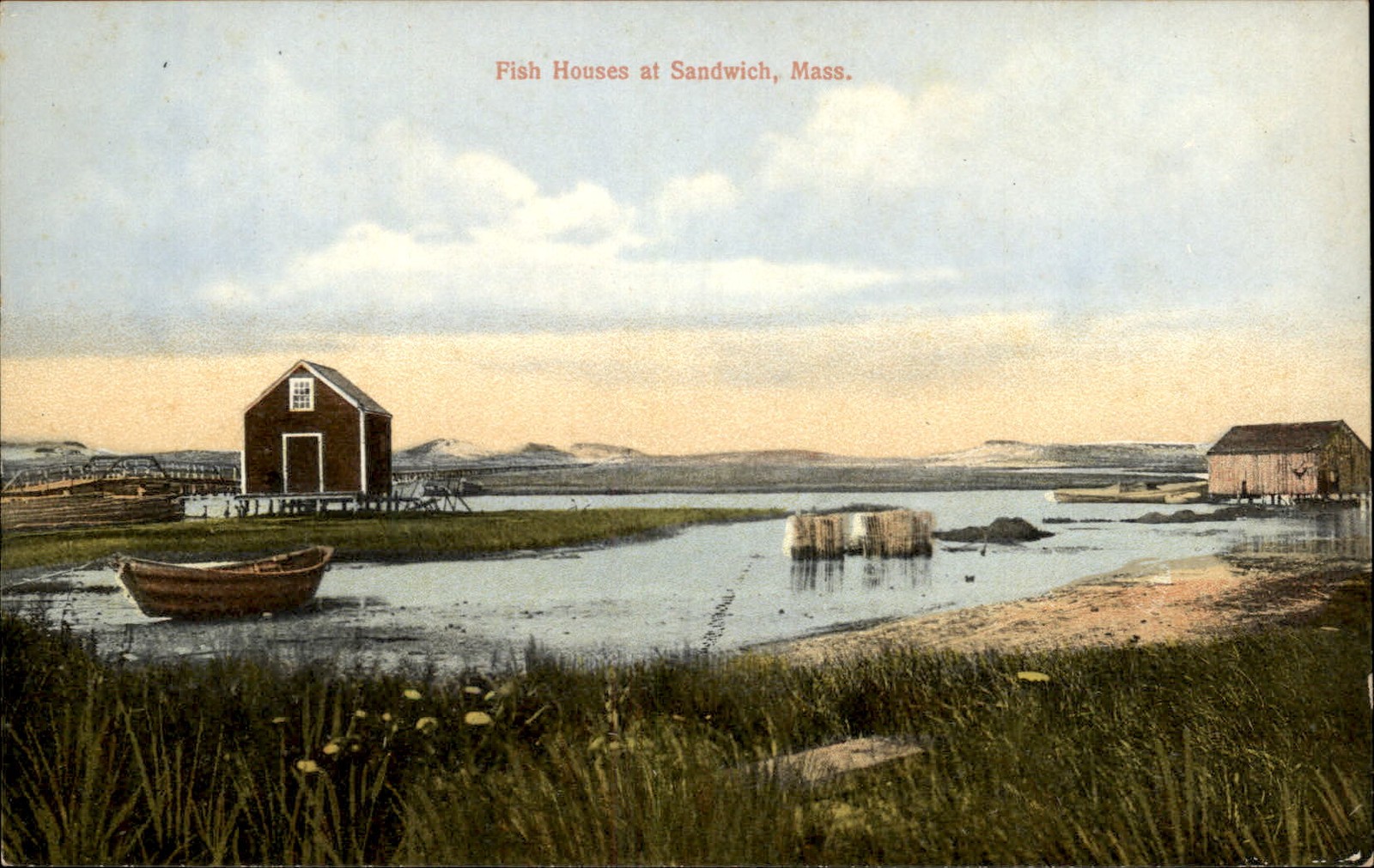 Sandwich MA Fish Houses H.H. Dickerman & Son c1900s-10s Vintage Postcard