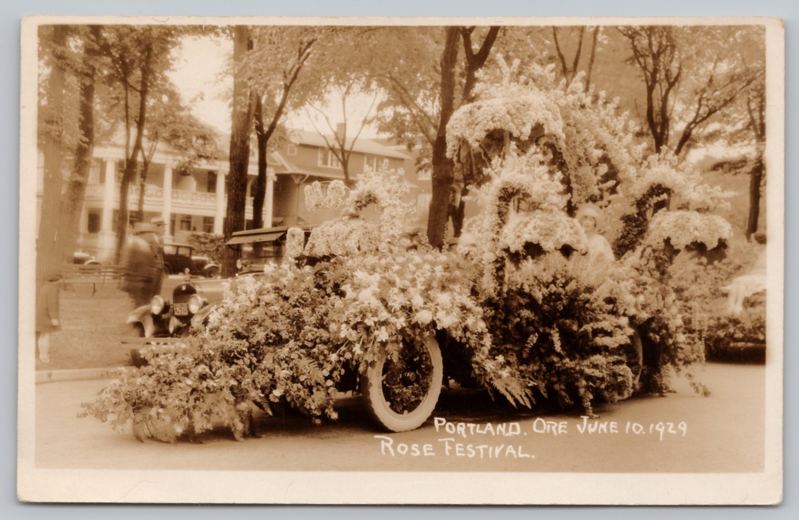 RPPC – Portland OR Oregon – The Rose Festival – Real Photo Postcard – 1929