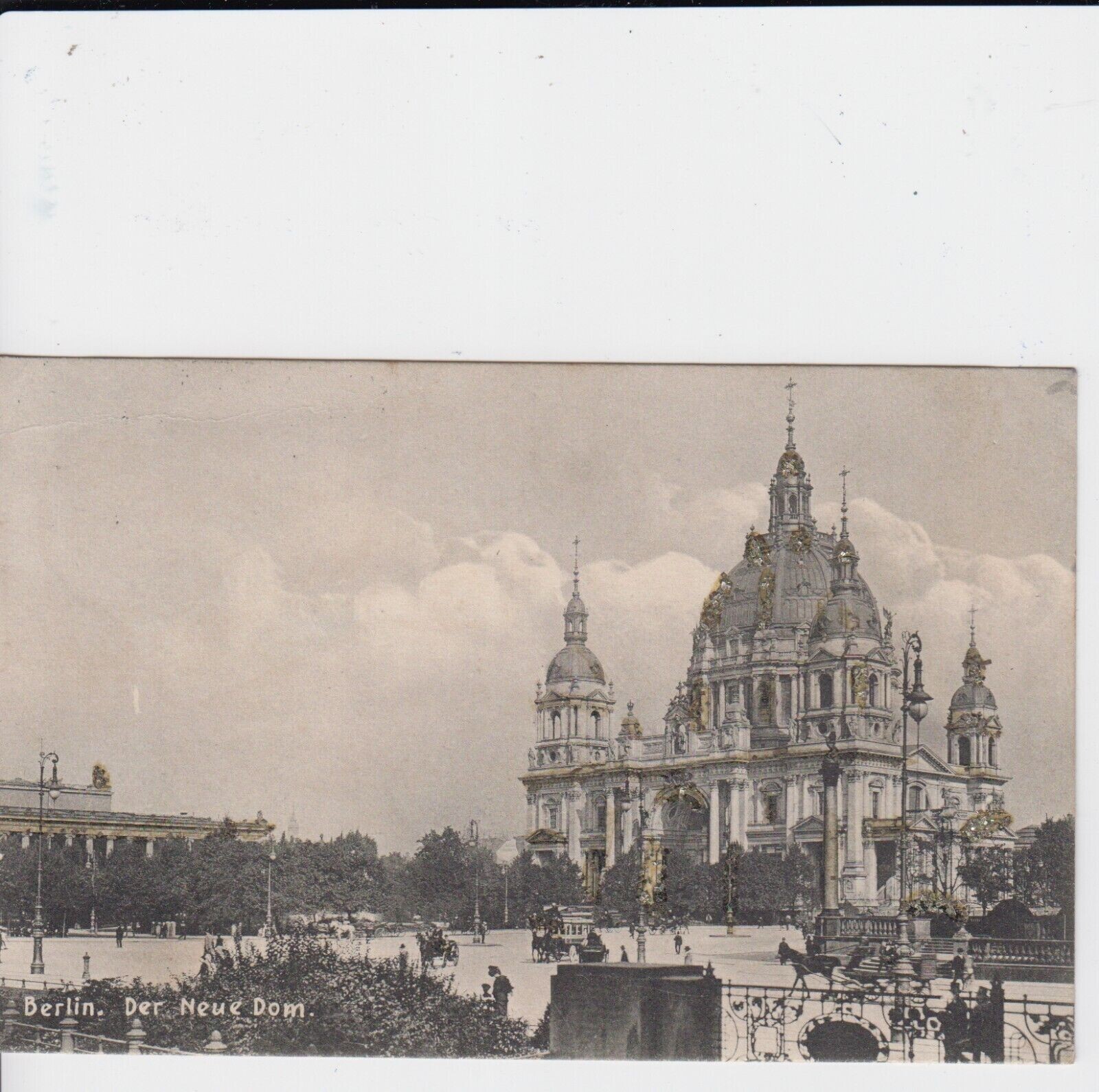 Postcard Berlin the new cathedral with tilting effect in the windows 1908