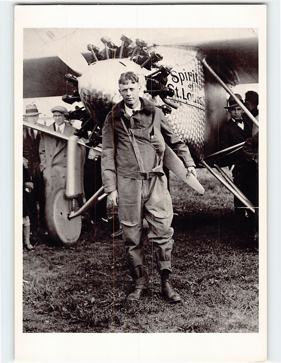 Postcard Charles A. Lindbergh Curtis Field New York 1927