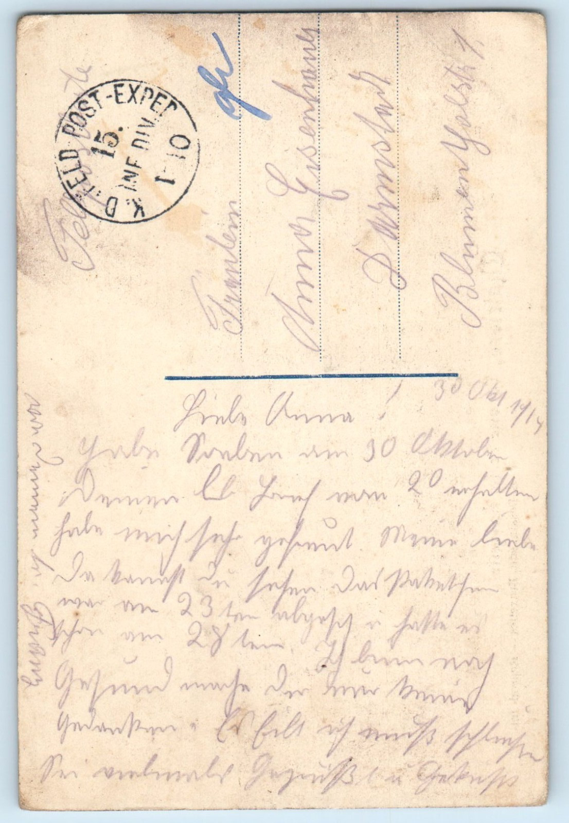 Chairière Namur Belgium Postcard The View from the Haisette 1915 Feldpost