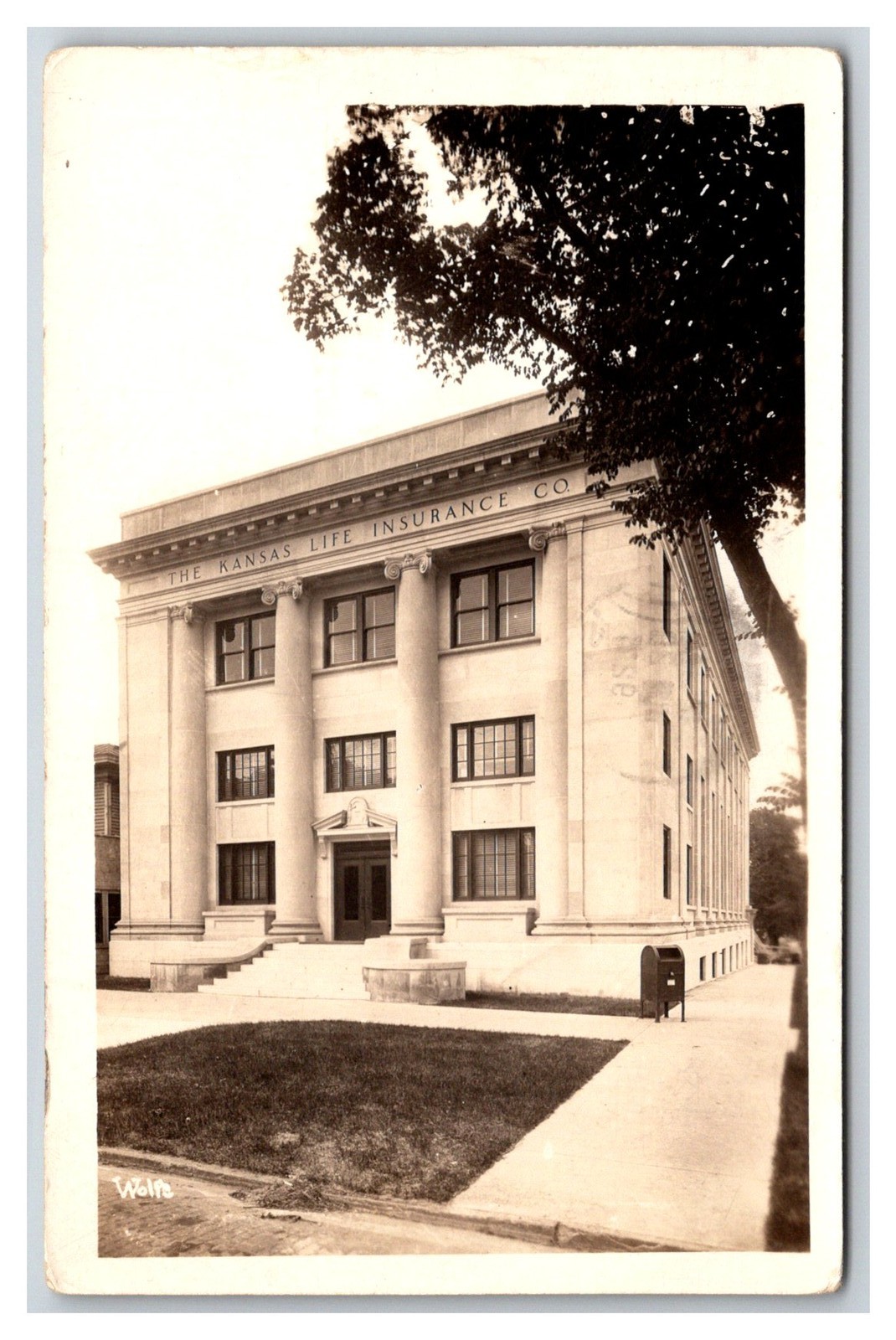 Topeka Kansas KS Postcard RPPC Photo The Kansas Life Insurance Co. 1927