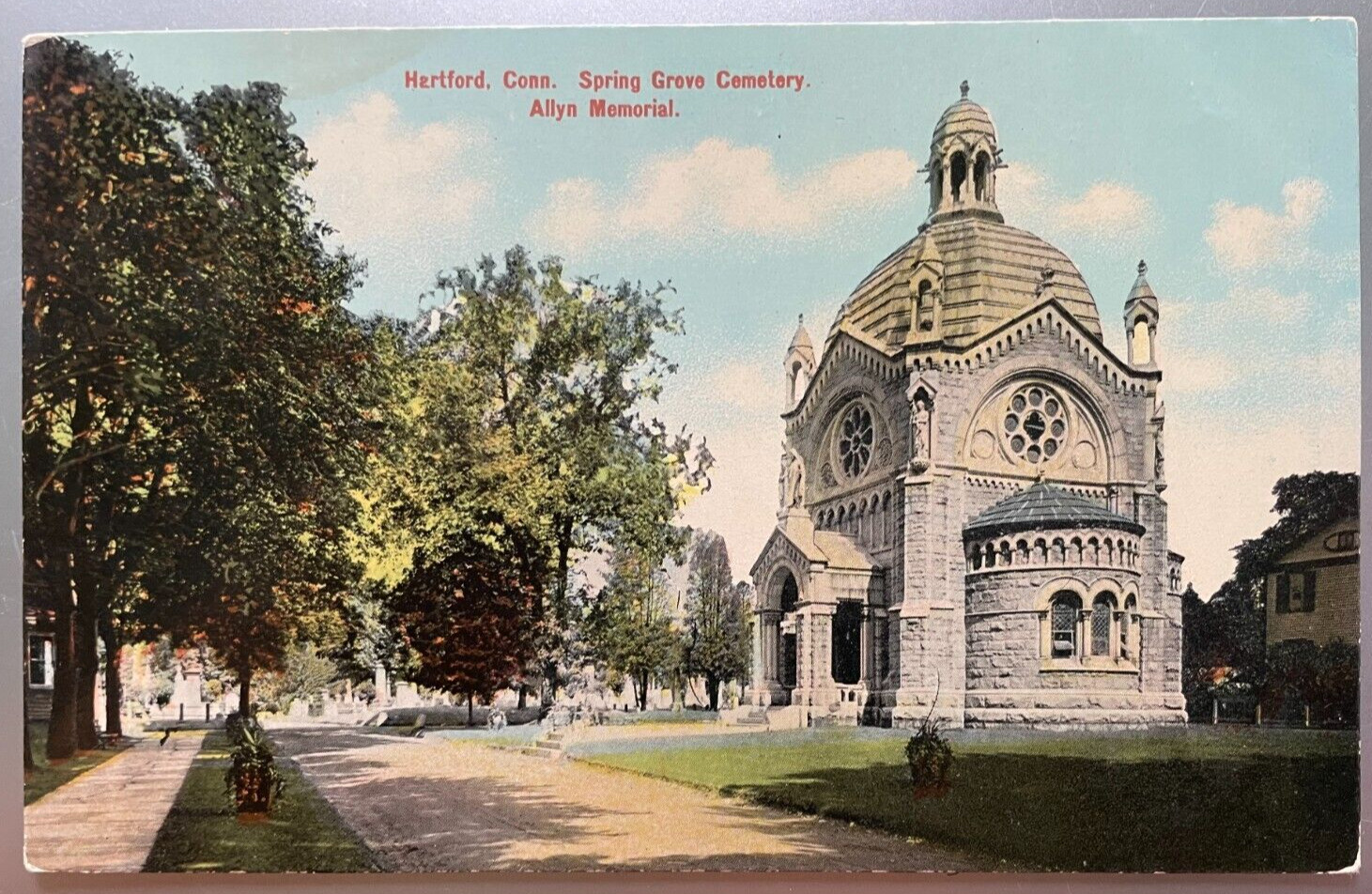 Vintage Postcard 1907-1915 Spring Grove Cemetery, Hartford, Connecticut (CT)