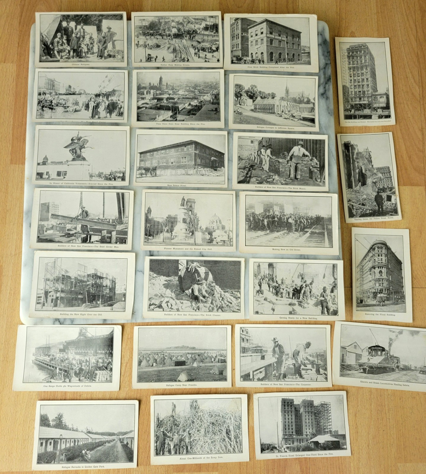 San Francisco Examiner c1906 Earthquake Lot of 25 Postcard Refugee & Building