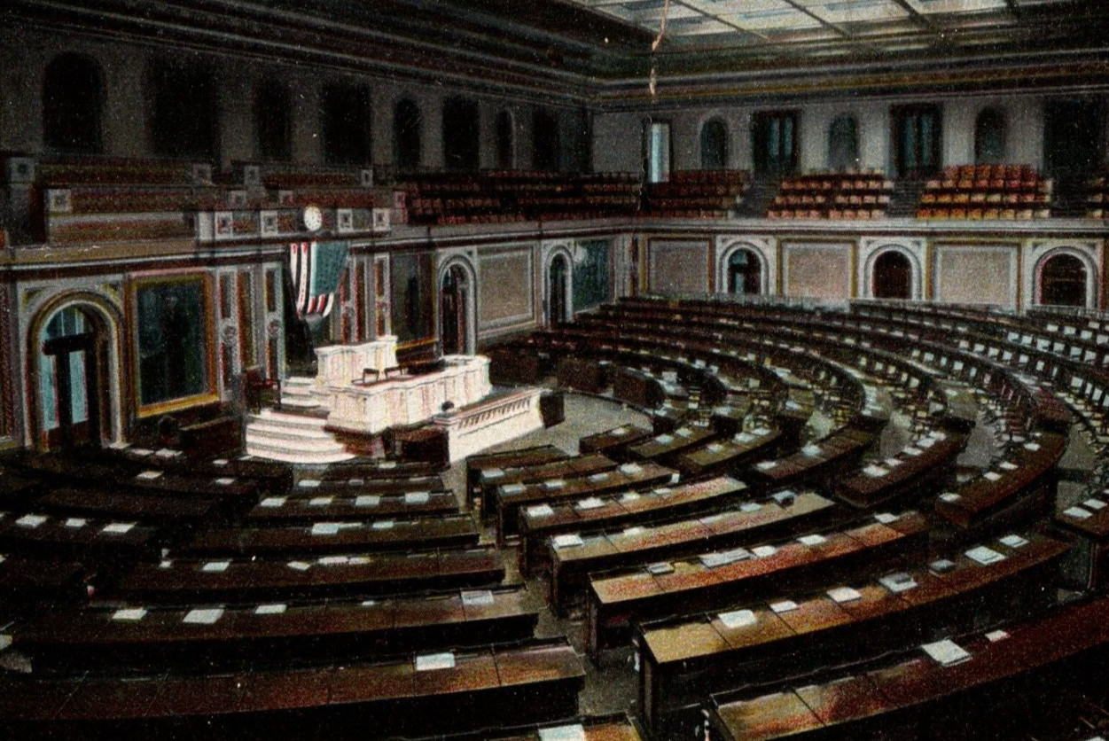 Vintage Postcard 1910s House of Representatives U.S Capitol Washington DC