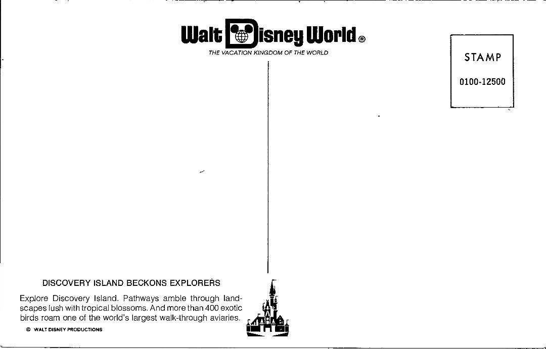 Walt Disney World Florida 1970s Postcard Treasure Island Steamship Aerial View