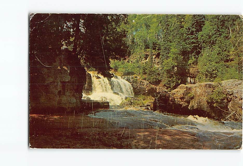 Postcard Greetings From Crosslake Minnesota Waterfall Pines Nature View