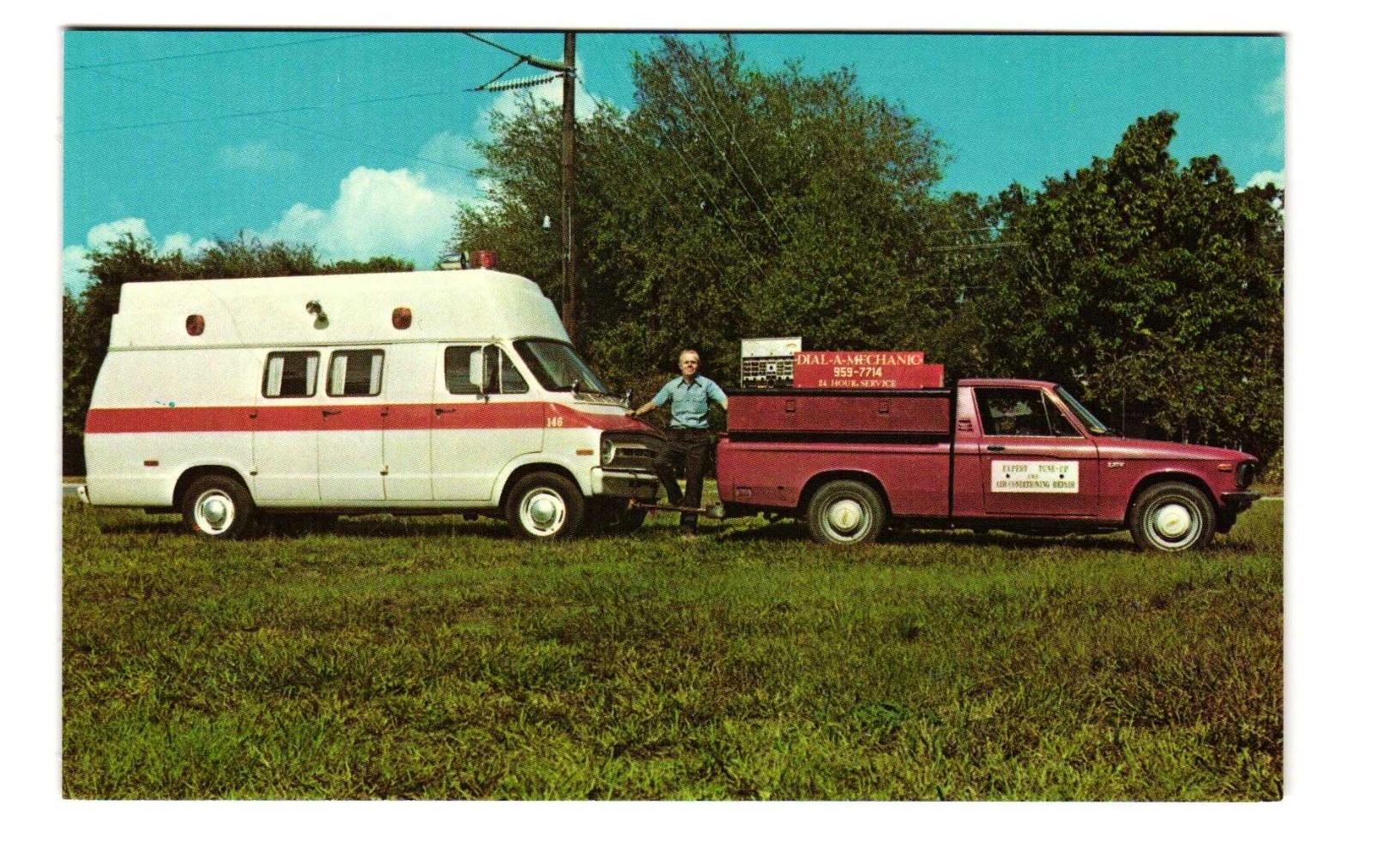 Dial a Mechanic Mobile Clinic INC Sarasota FL vintage postcard unposted