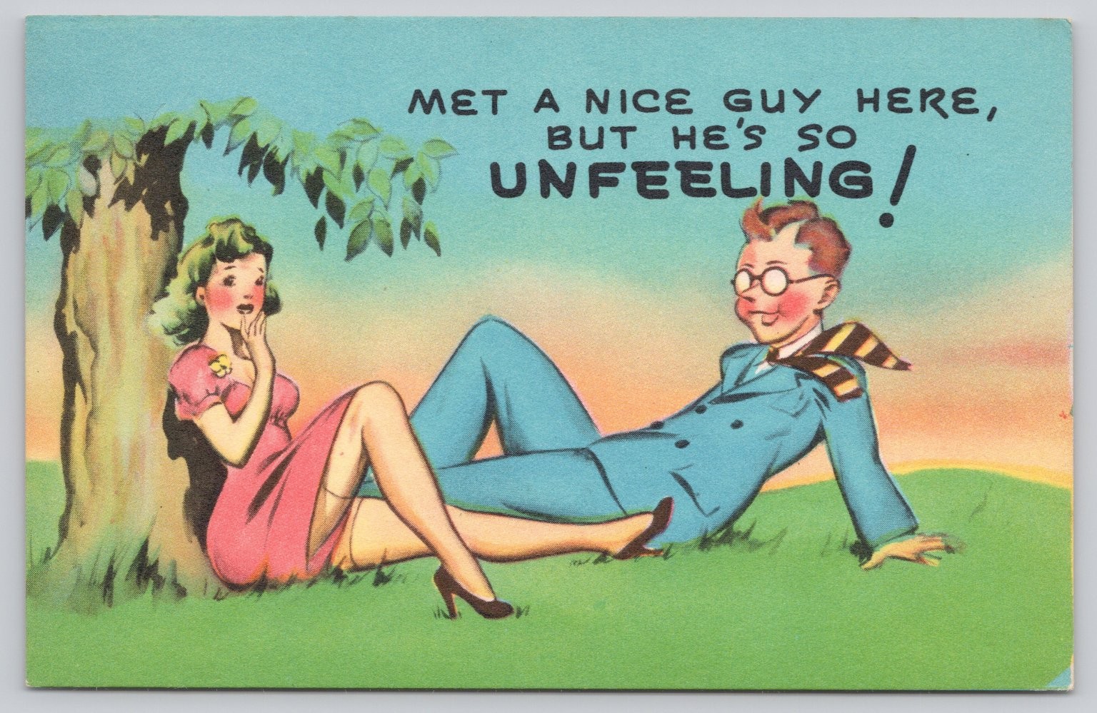 Vintage Humorous Cartoon Postcard “So Unfeeling!” Metrocraft Everett MA