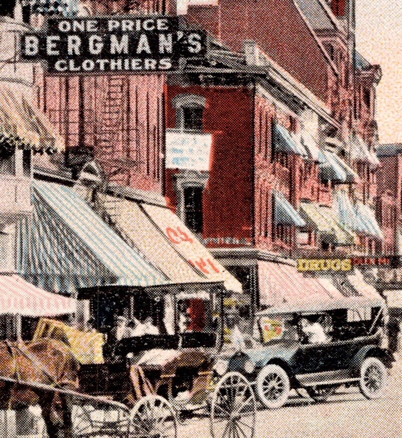 Paint Street Downtown Woolworth’s Drug Store Chillicothe Ohio OH c1915 Postcard