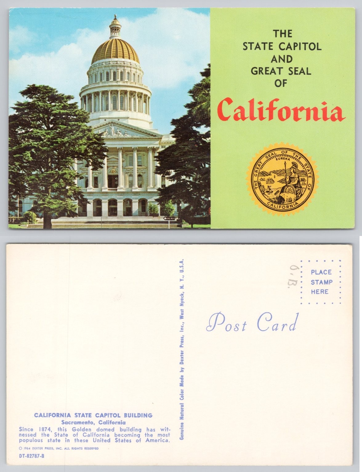 1964 California State Capitol Sacramento CA Postcard Dexter Press Chrome