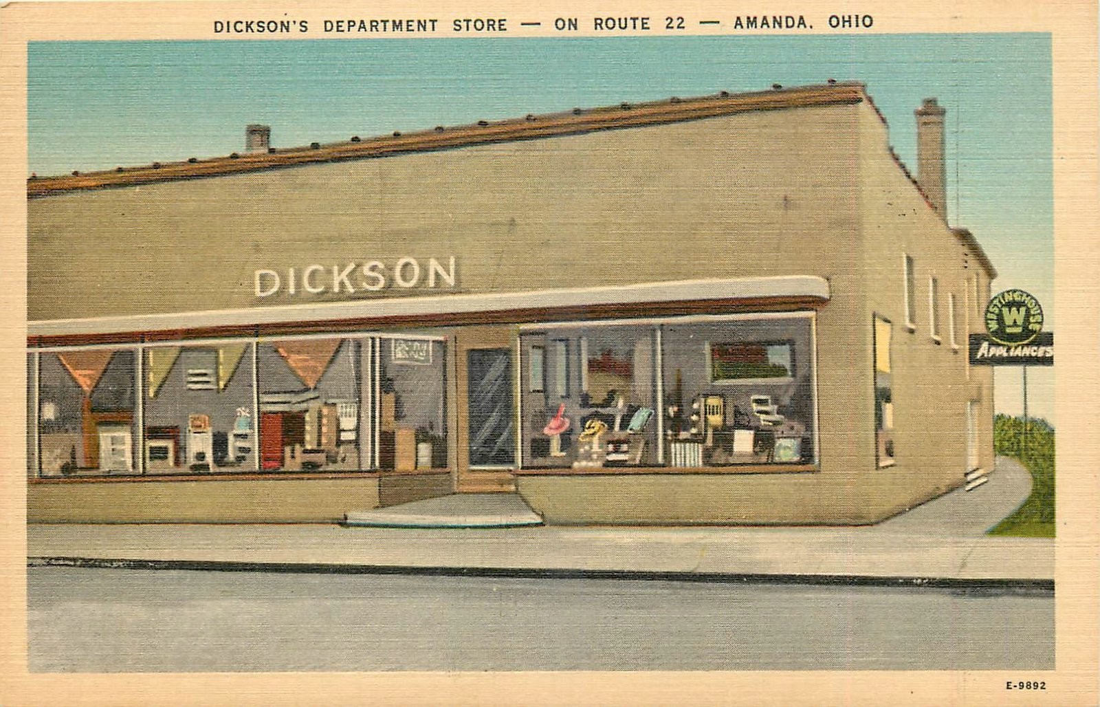 1940s Amanda Ohio Dickson’s Department Store occupation Postcard 26-4099