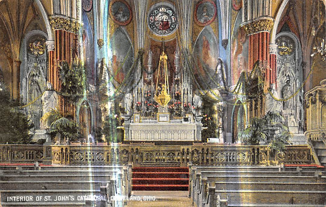 CLEVELAND Ohio Postcard USA St John’s Cathedral interior horizontal card
