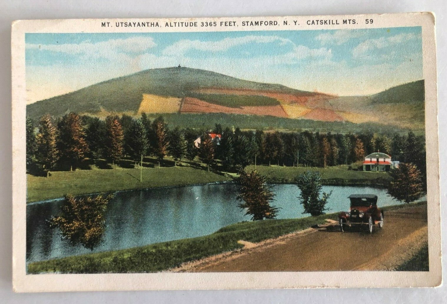 Mt Utsayantha view Stamford New York Catskill Mountains Vintage Posted 1924