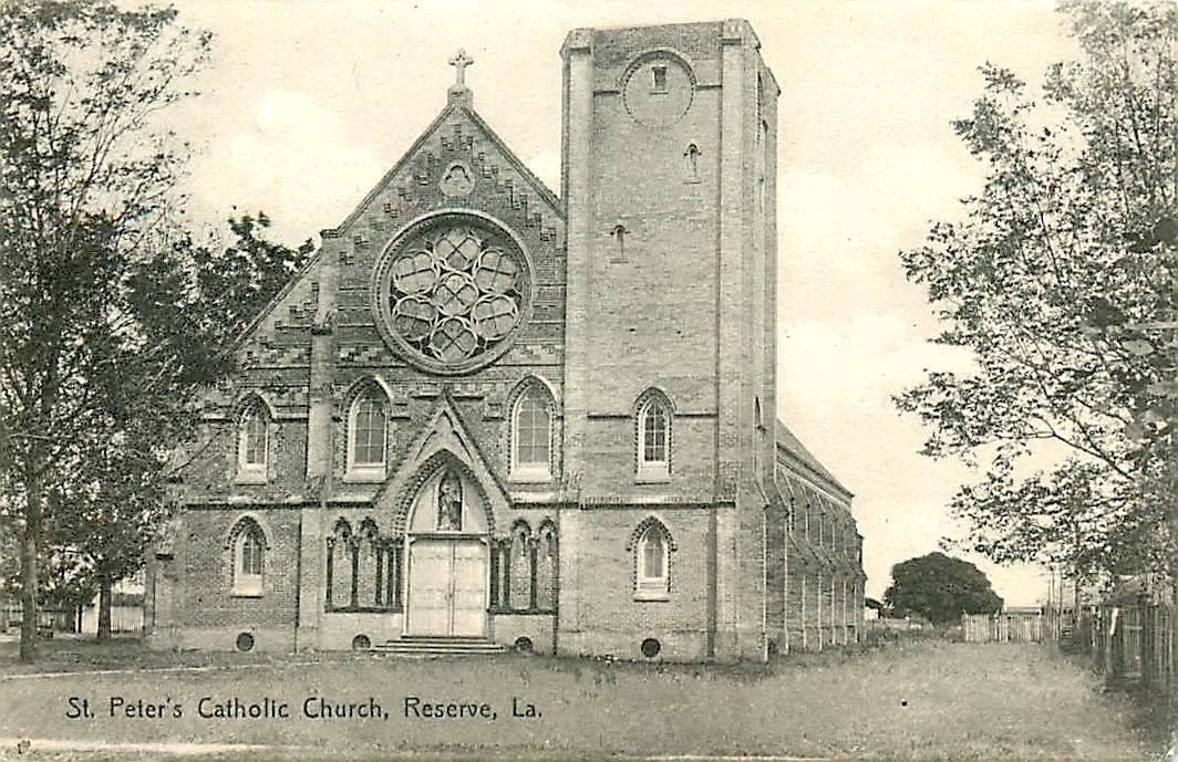 ST PETER’S CATHOLIC CHURCH, RESERVE, LOUISIANA, VINTAGE POSTCARD (EN593)