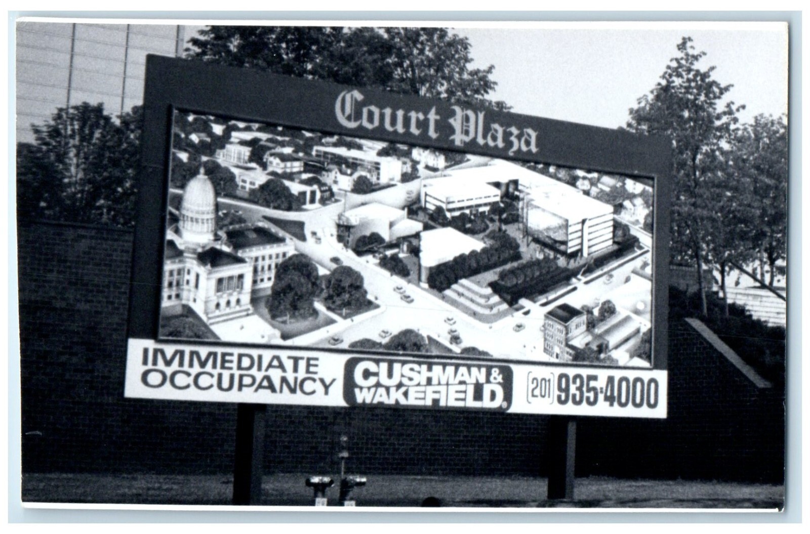 c1960 Court Plaza Cushman Wakefield Signage Hackensack New Jersey RPPC Postcard