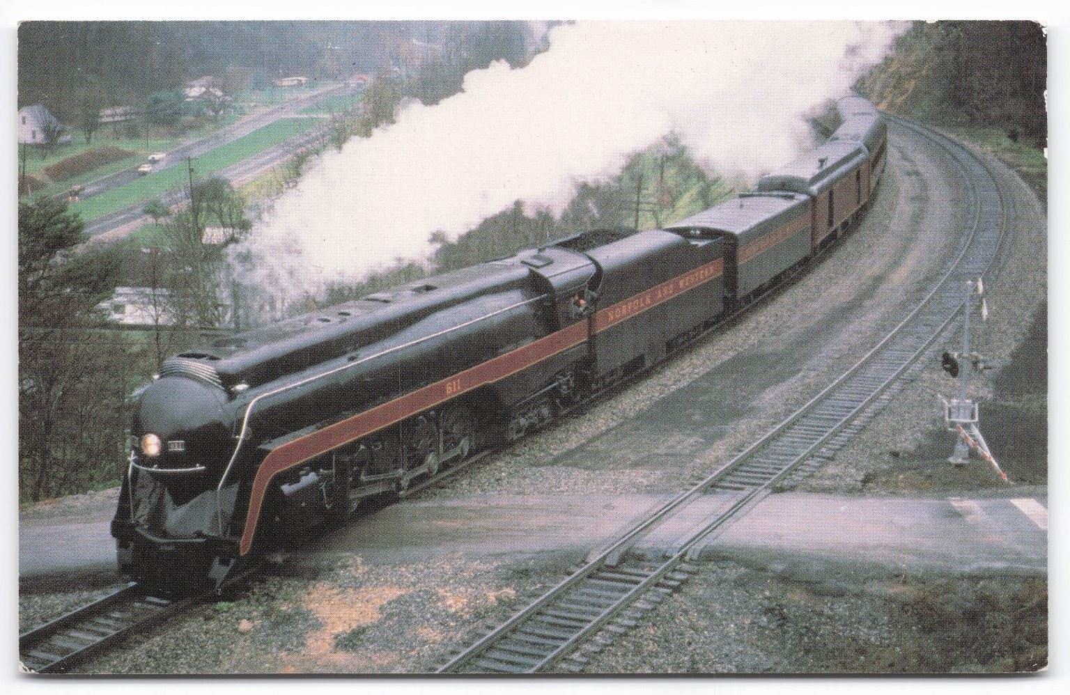 Norfolk & Western 611 Steam Locomotive Postcard Virginia Rail Excursion