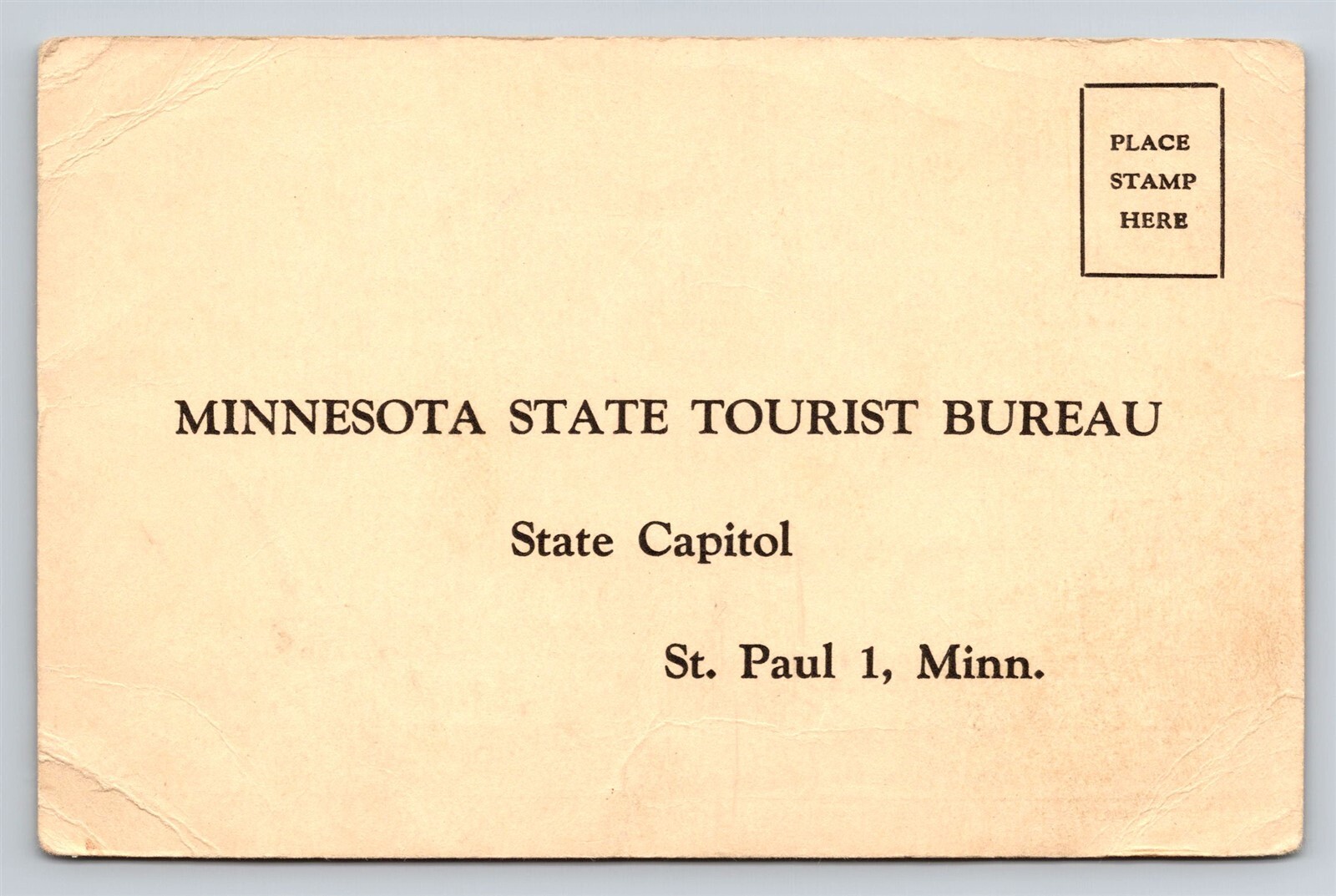 Minnesota State Tourist Bureau Vacation Tourism Information Vtg Postcard 1940s