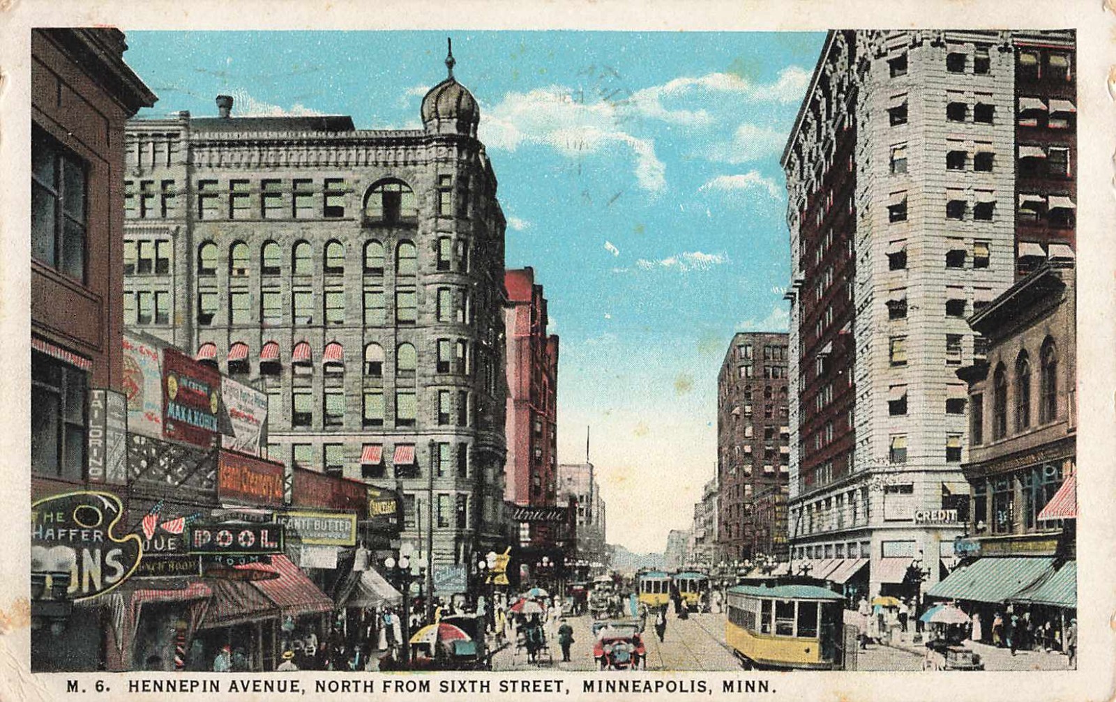 Postcard Minneapolis MN Hennepin Avenue North from 6th Street Vintage WB
