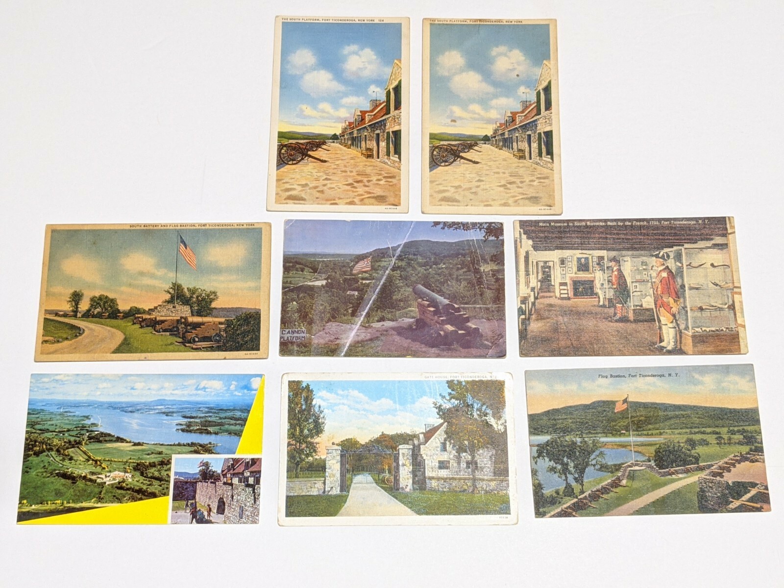 FORT TICONDEROGA, NEW YORK 8 Vintage Postcards early/mid 20th Century