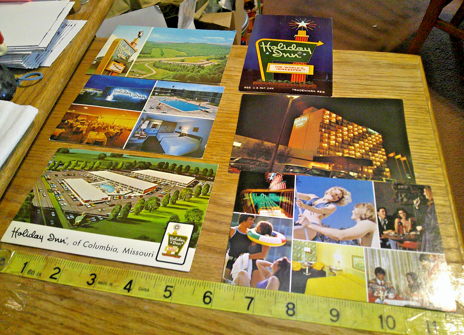 six standard size Postcards Holiday Inn of America