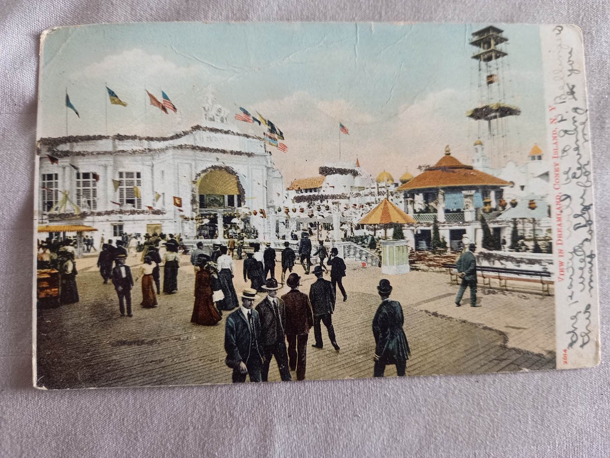 Brooklyn NY postcard VIEW IN DREAMLAND AMUSEMENT PARK j/05 AY0085