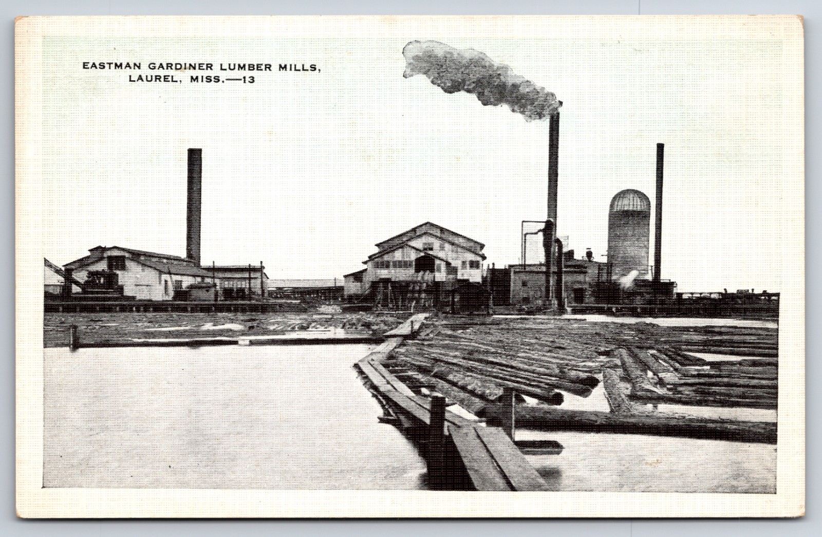 Eastman Gardiner Lumber Mills Laurel Mississippi MS c1930 Postcard