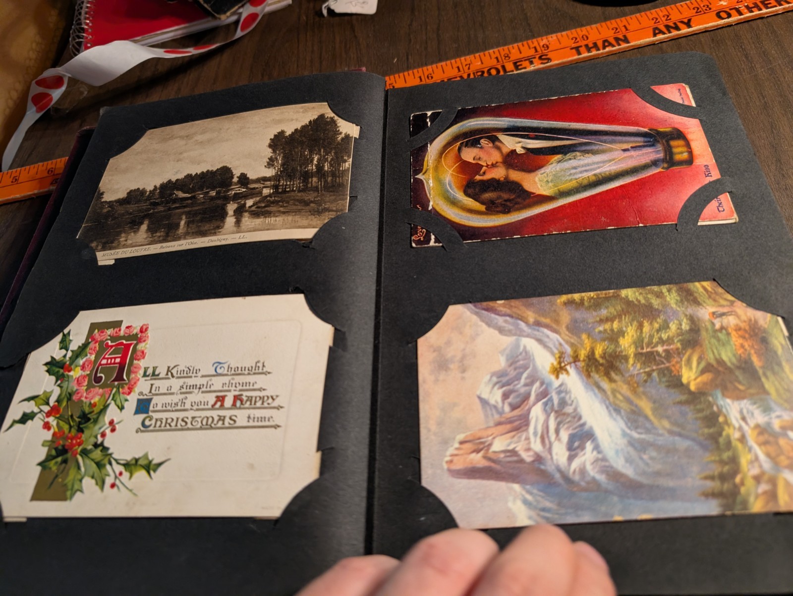Antique Book Of Postcards All Different Designs Over 100 Cards