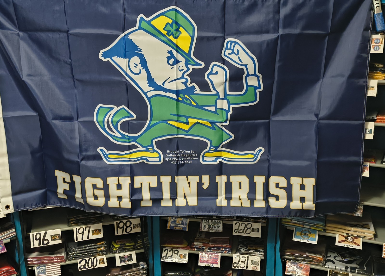 64-S1 Notre Dame Fighting Irish 3X5 Flag 2 Sided Color Back A Mirror Of Front