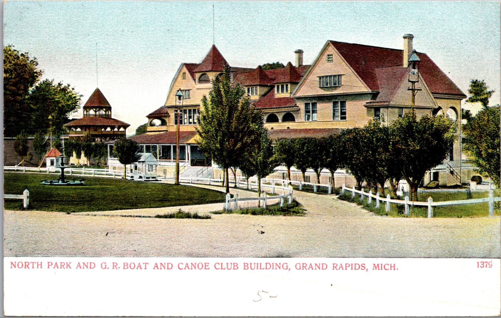 North And G.R. Boat And Canoe Club Building, Grand Rapids, Michigan Postcard
