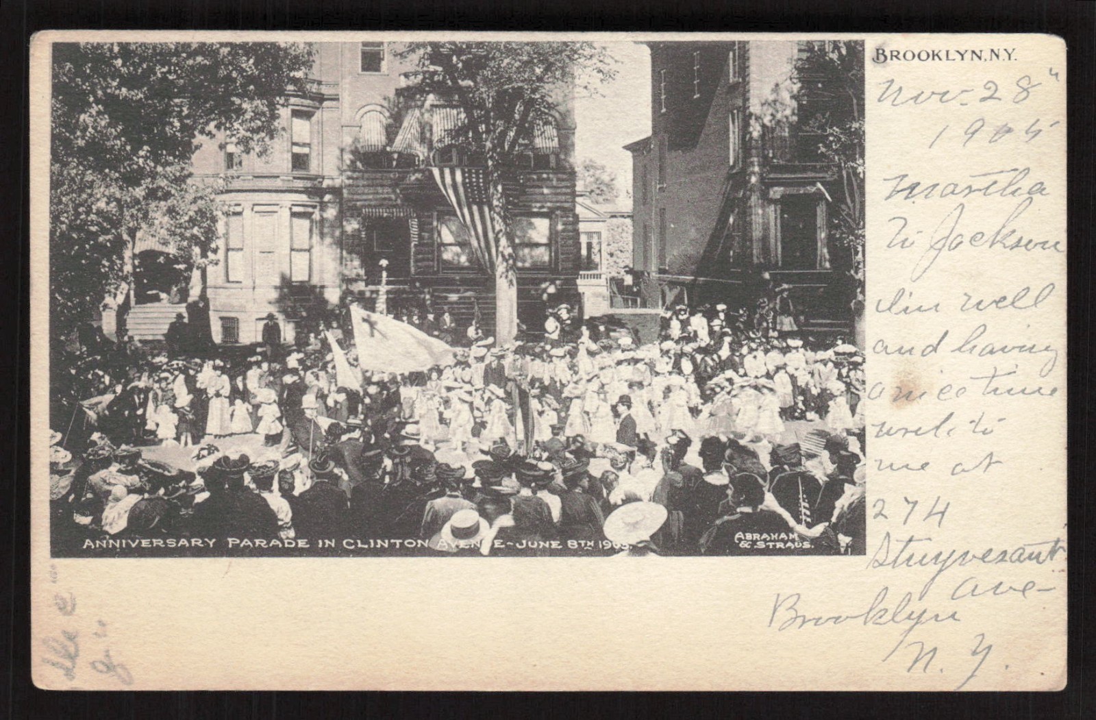 Postcard Anniversary Parade Clinton Ave. June 8, 1905 Brooklyn NY