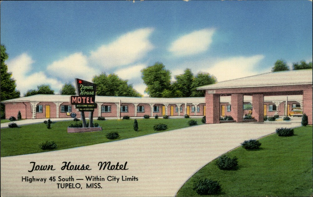Tupelo,MS Town House Motel Lee County Mississippi Postcard