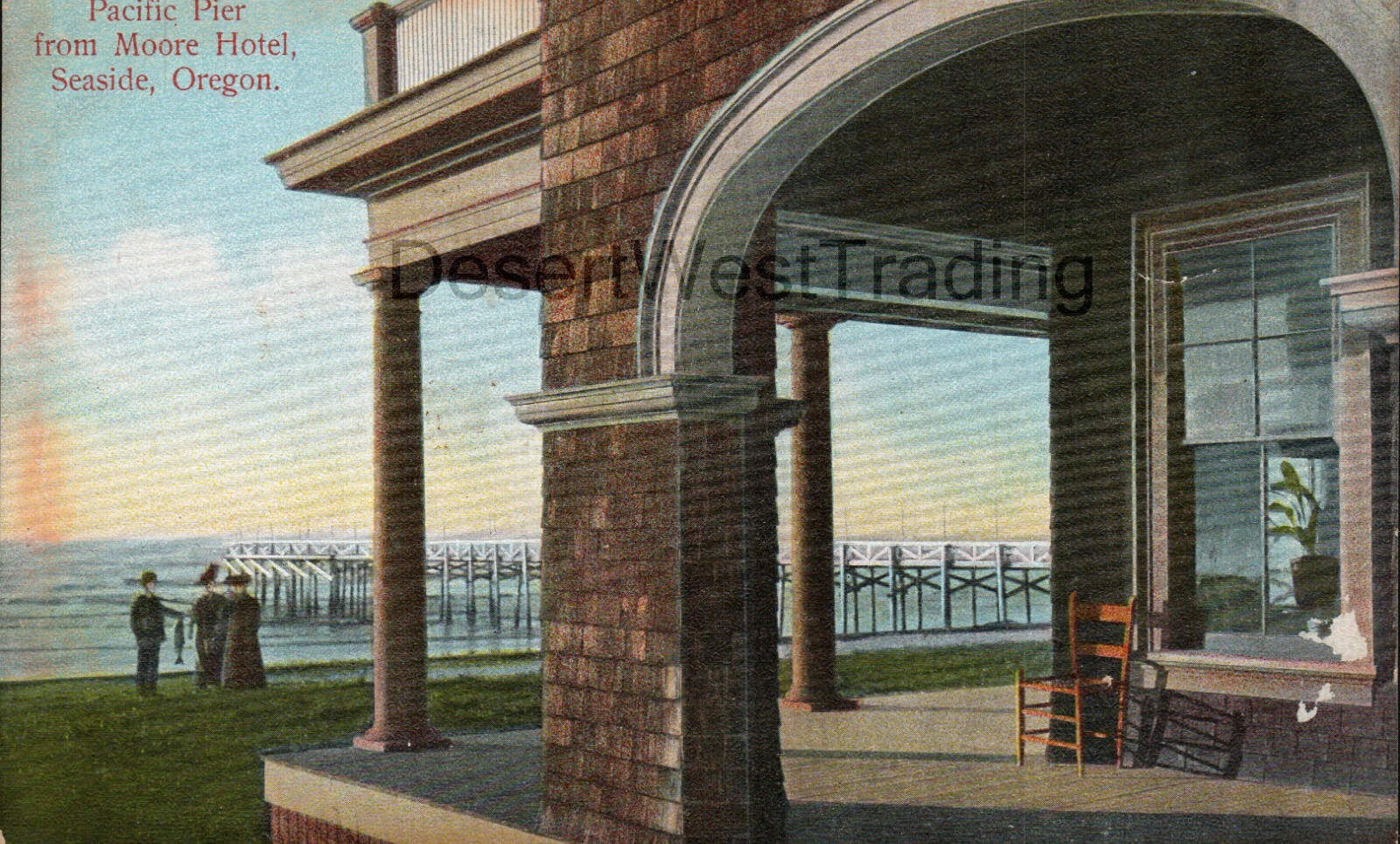 Pacific Pier from Moore Hotel Seaside Oregon Postcard c. 1907-1914 UNP