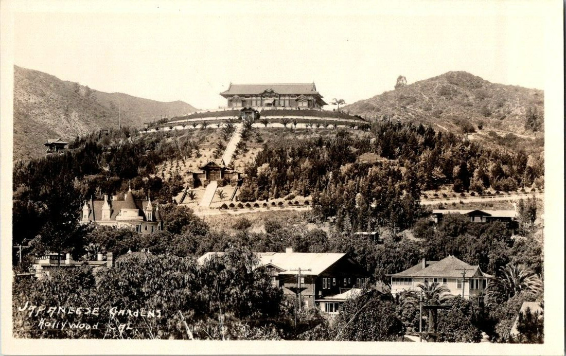 RPPC – Japanese Gardens, Hollywood, CA – 1925-42 postcard