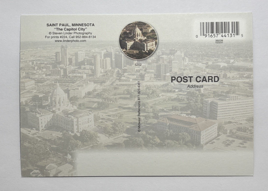 Saint Paul The Capitol City Minnesota Postcard Aerial View Unposted