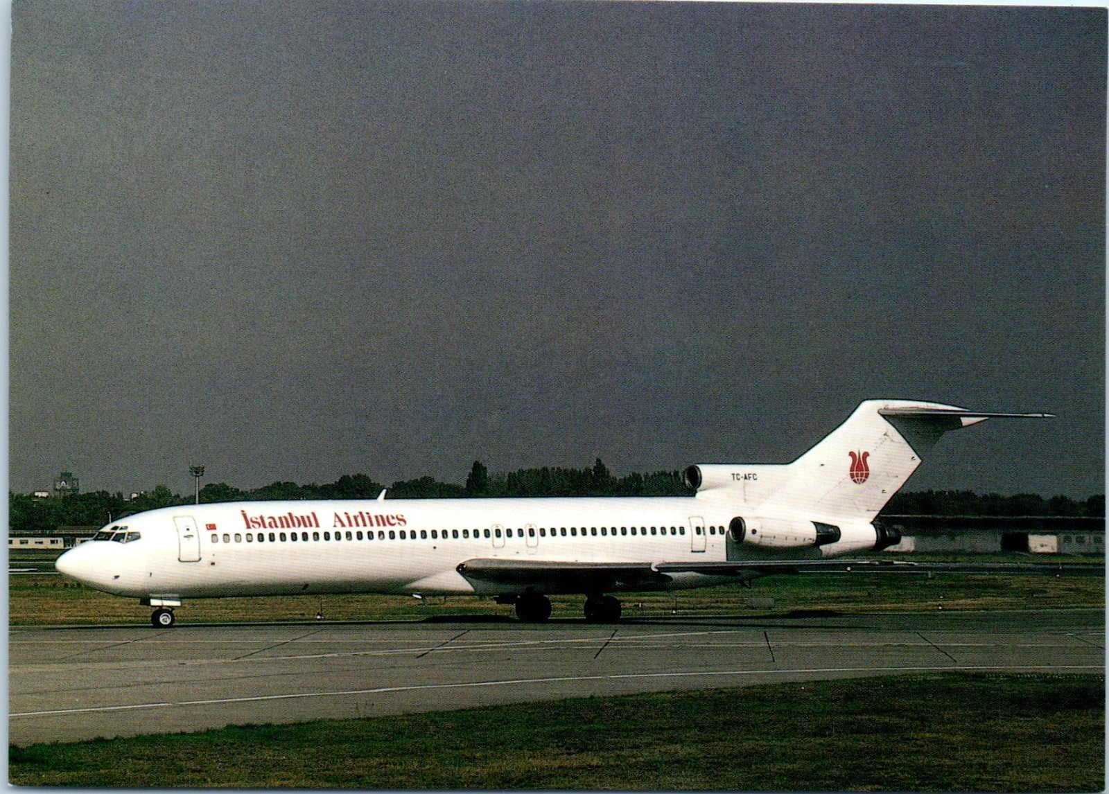 Istanbul Airlines Boeing 727-228 Airplane at Berlin Tegel Airport Postcard