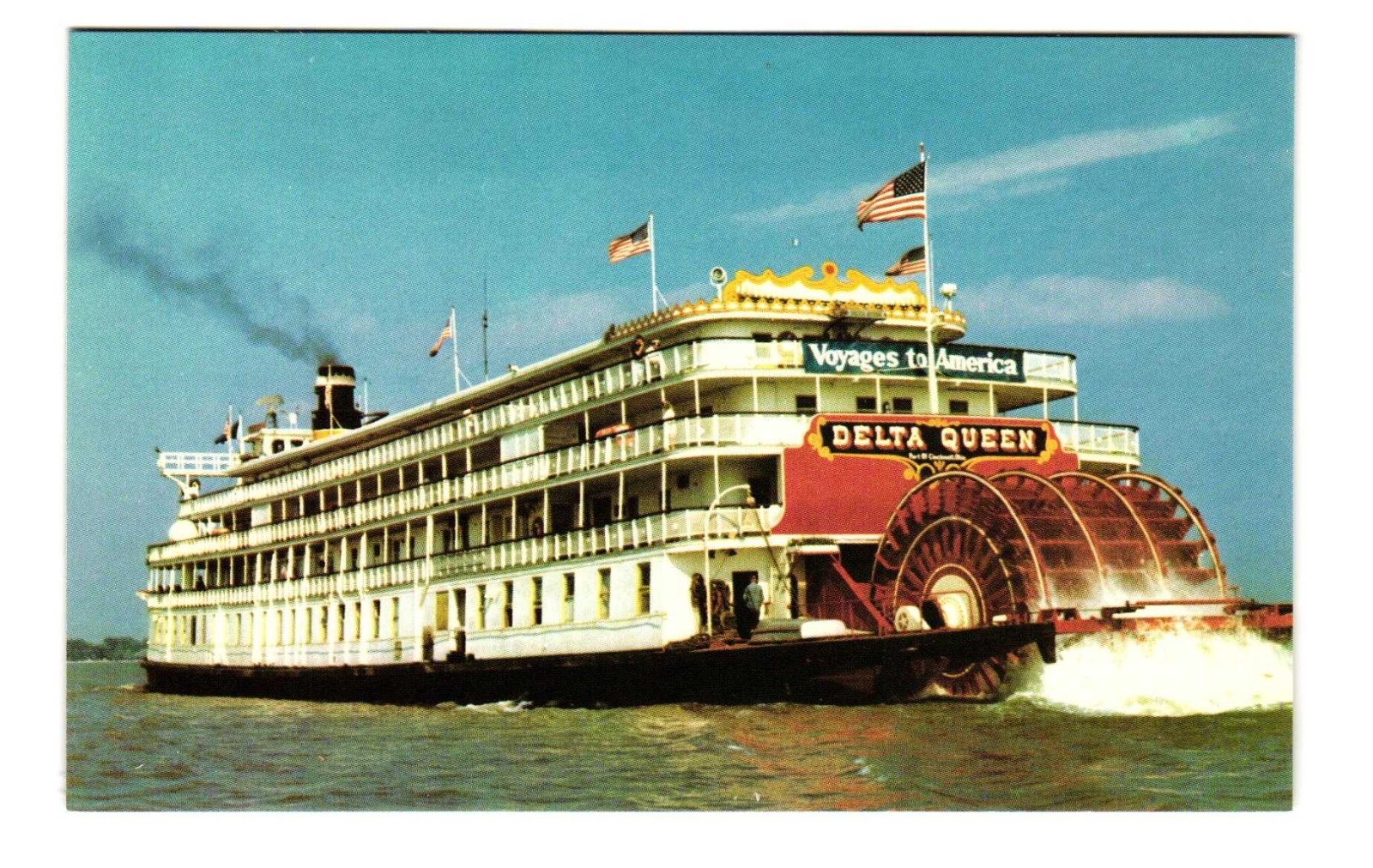 Stern Wheeler Delta Queen vintage postcard unposted