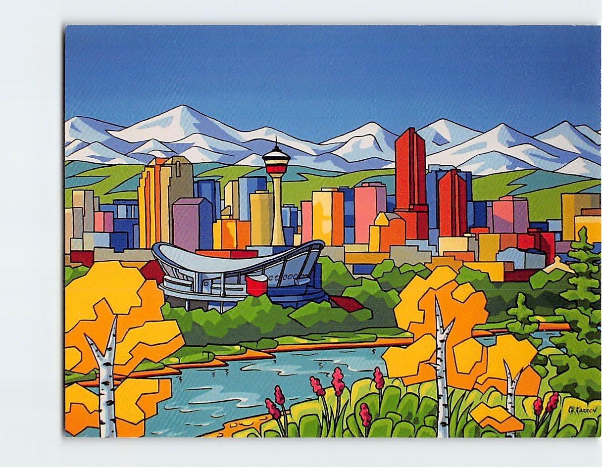 Postcard City Buildings Landscape Scenery Art Print