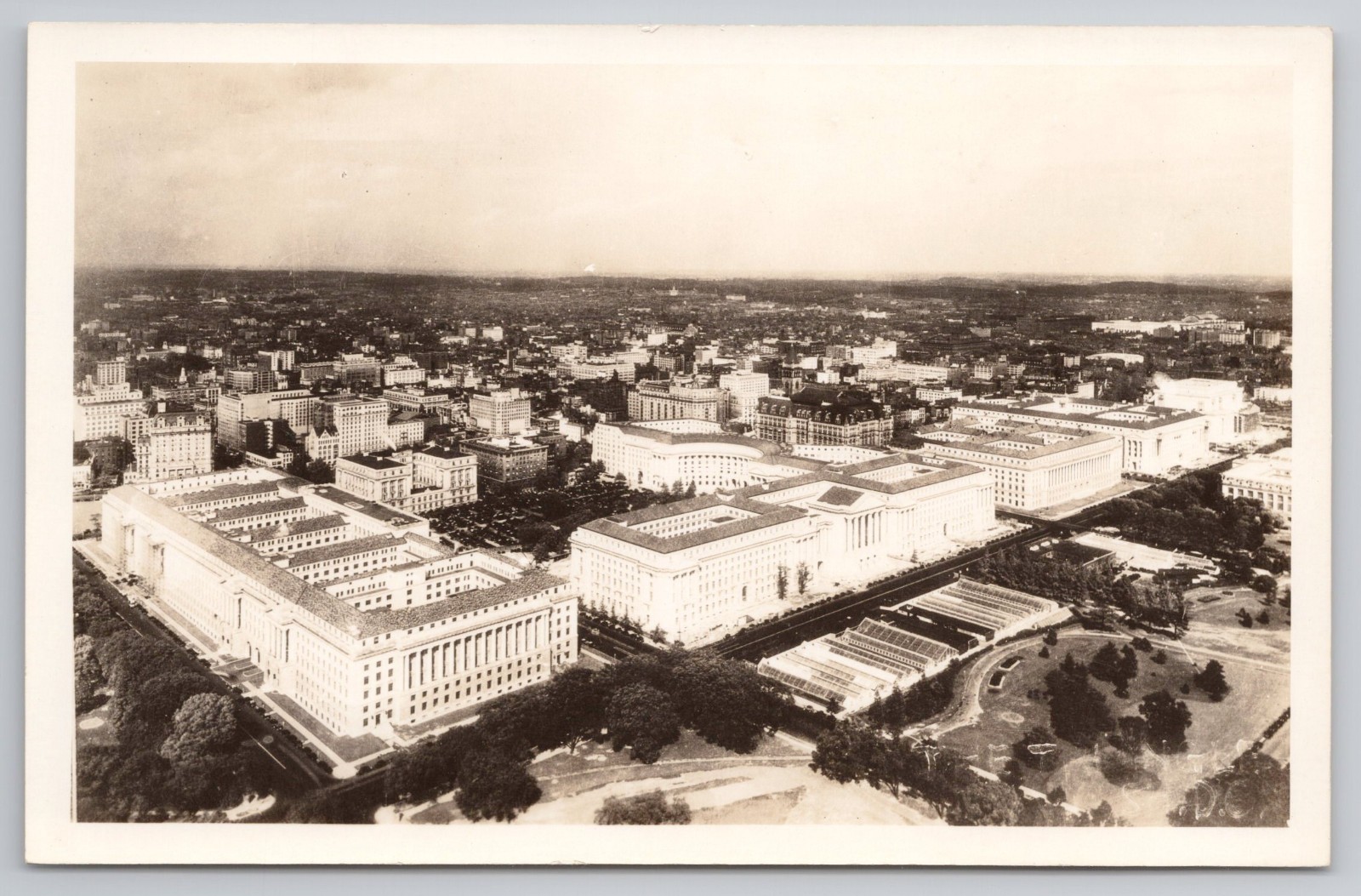 Postcard DC District of Columbia 1940 Government Buildings Aerial View