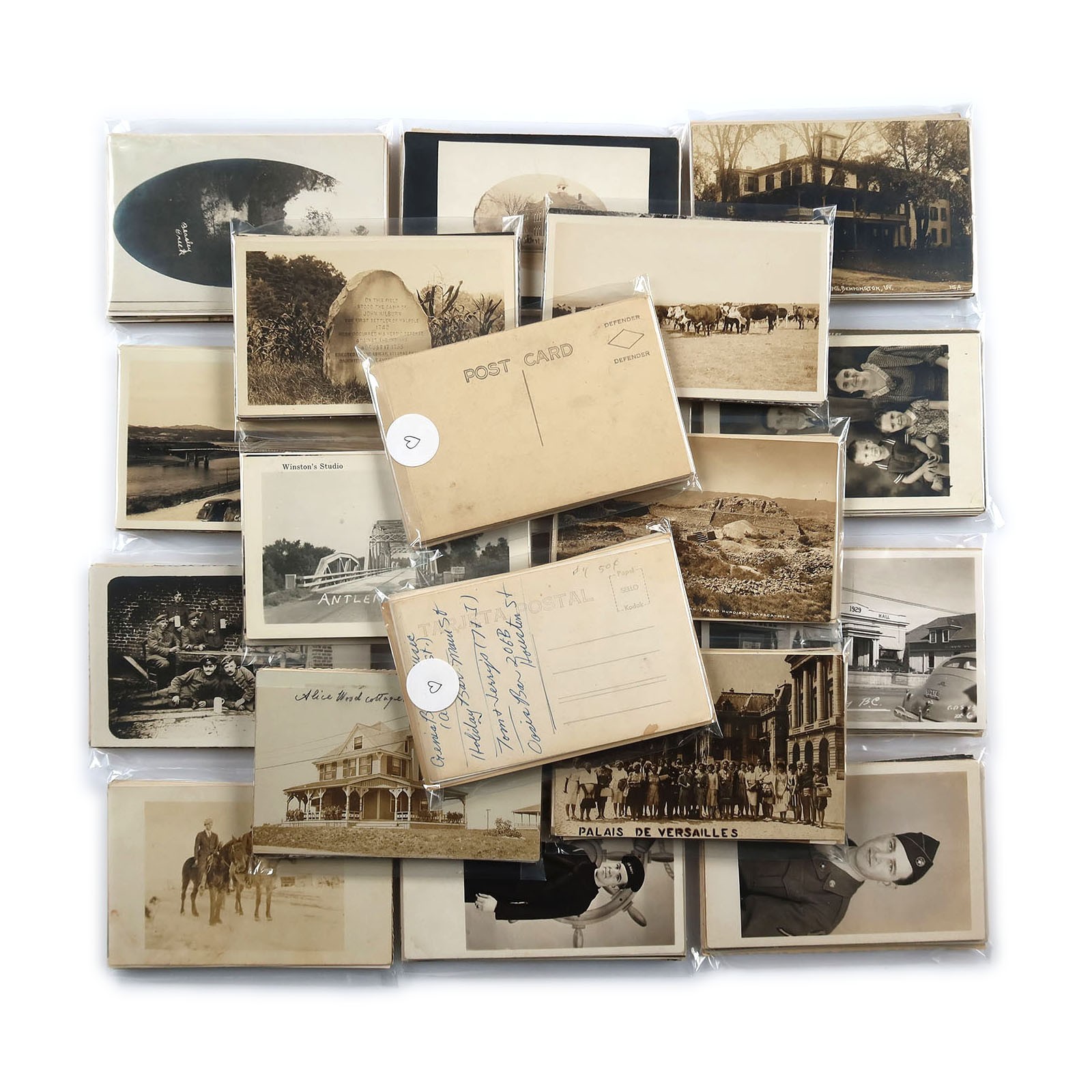 20 Unposted Real Photo Postcards Lot – Vintage & Antique RPPC Collection – Mixed