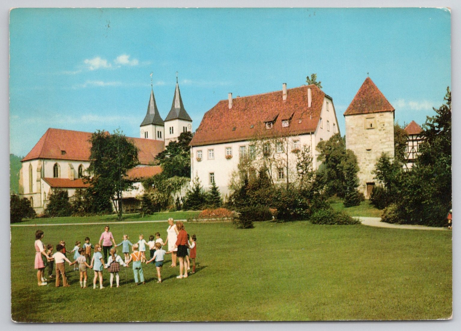 Murrhardt Germany 1972 Stadtkirche Oetinger-Pfarrhaus Hexenturm Chrome Postcard