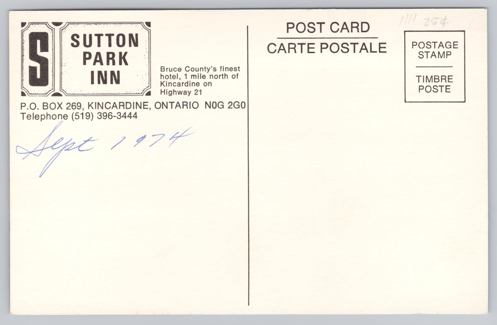 Kincardine Ontario Canada Sutton Park Inn Motel Multiview Swimming Pool Postcard