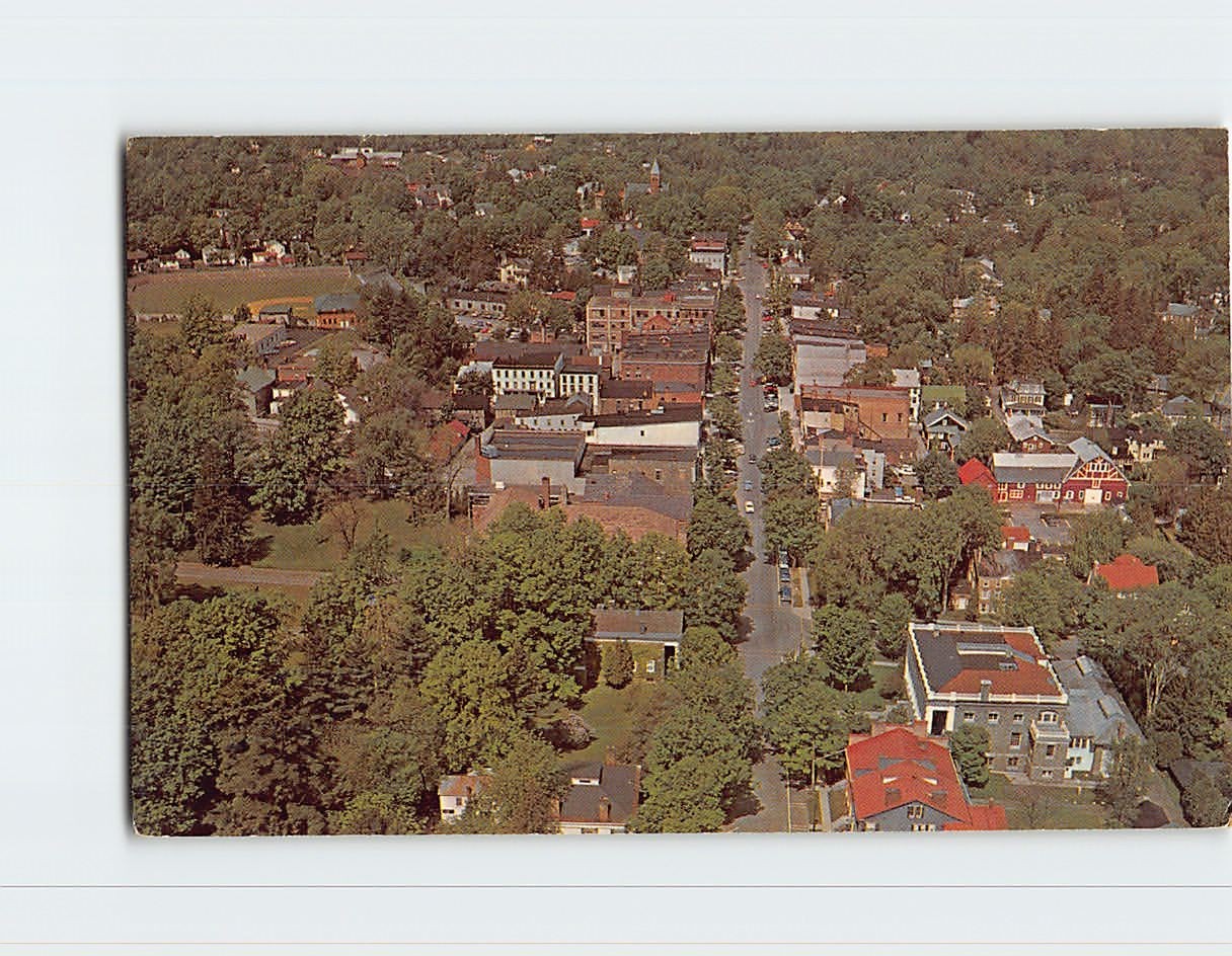 Postcard Aerial View Main Street Cooperstown New York USA North America