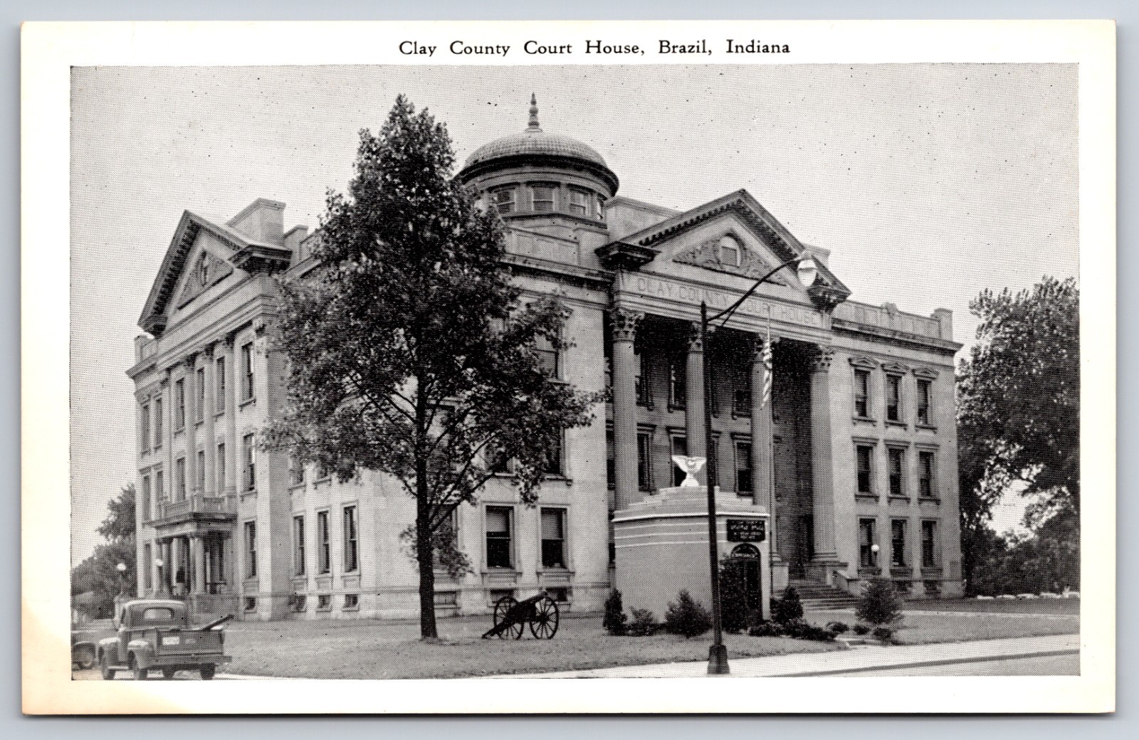 Clay County Court House Brazil Indiana IN c1940 Postcard
