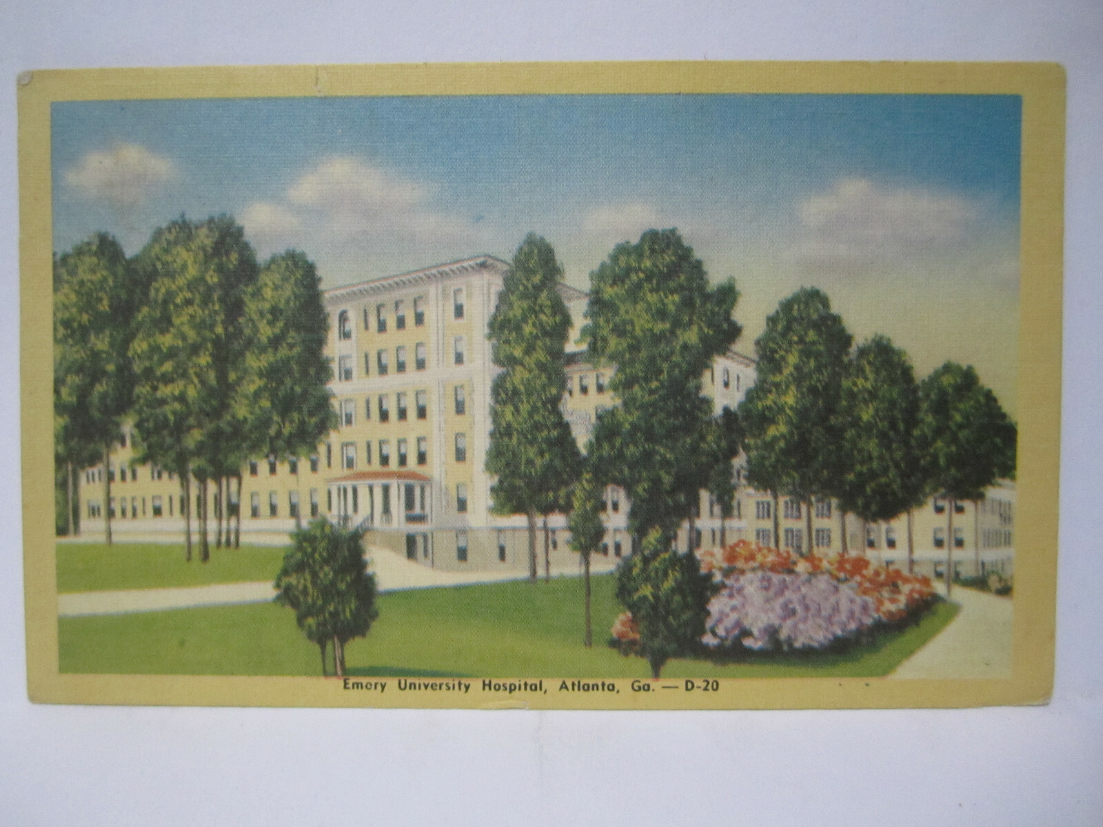 EMORY UNIVERSITY HOSPITAL POSTCARD ATLANTA GA GEORGIA 1930s