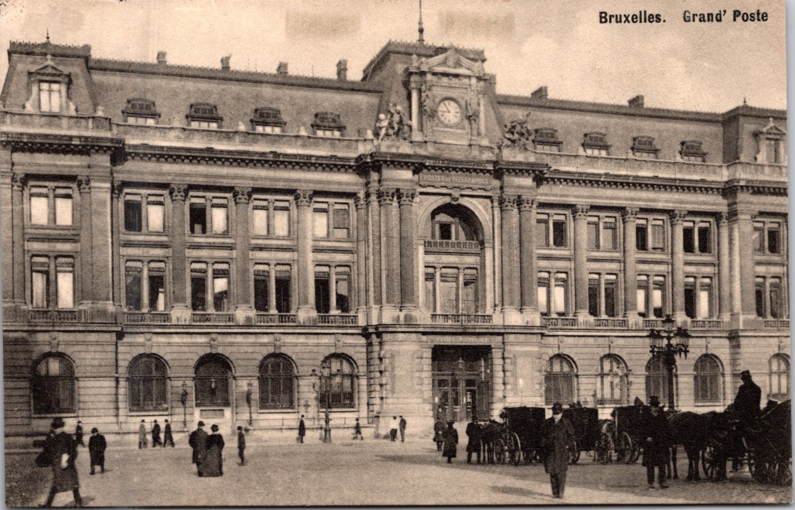 Hôtel des Postes et Télégraphes Brussels Belgium UNP DB Postcard XE11