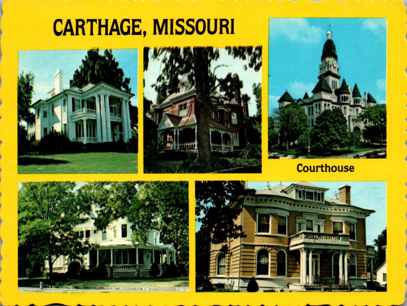 Carthage, Missouri MO multiview continental chrome Postcard