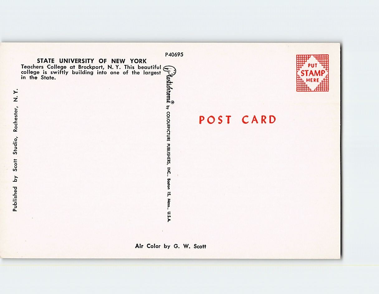 Postcard Teachers College State University of NY Brockport NY USA