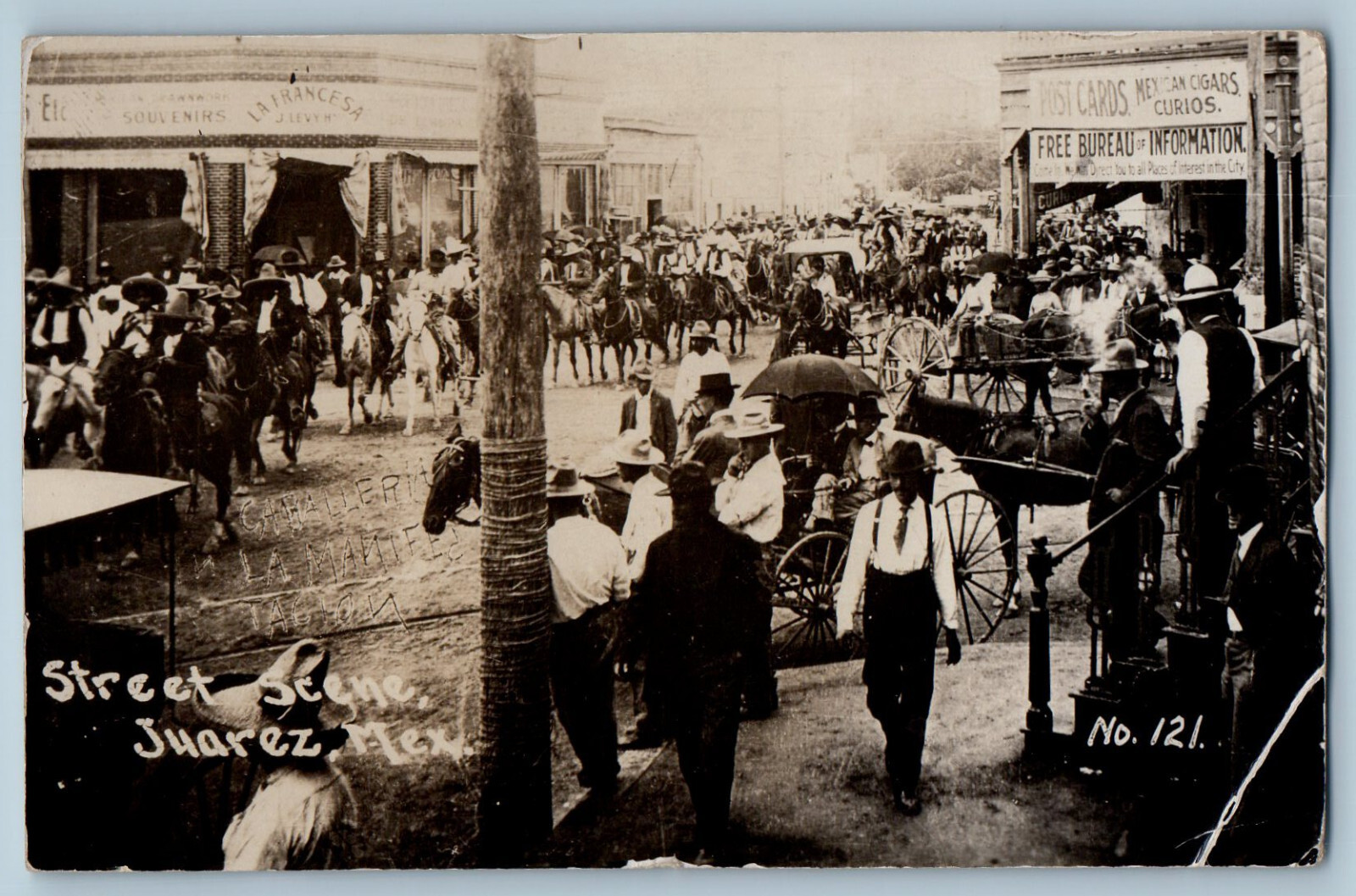 Chihuahua Canada Postcard Post Cards Curios Street View Juarez 1930 RPPC Photo